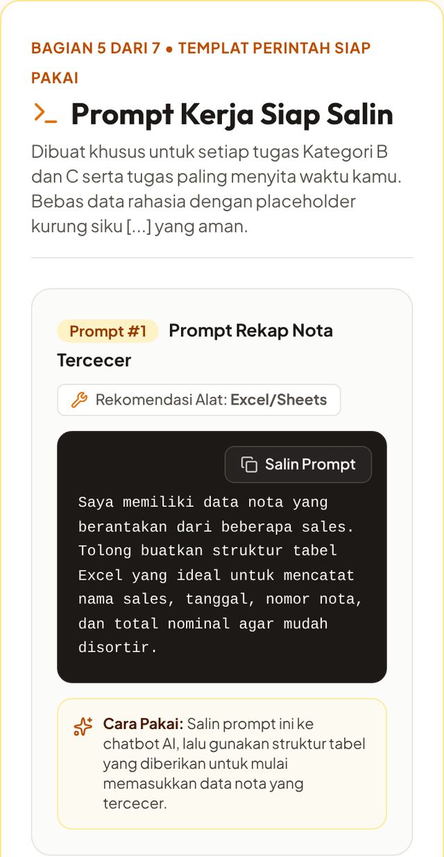 Tampilan prompt kerja siap salin